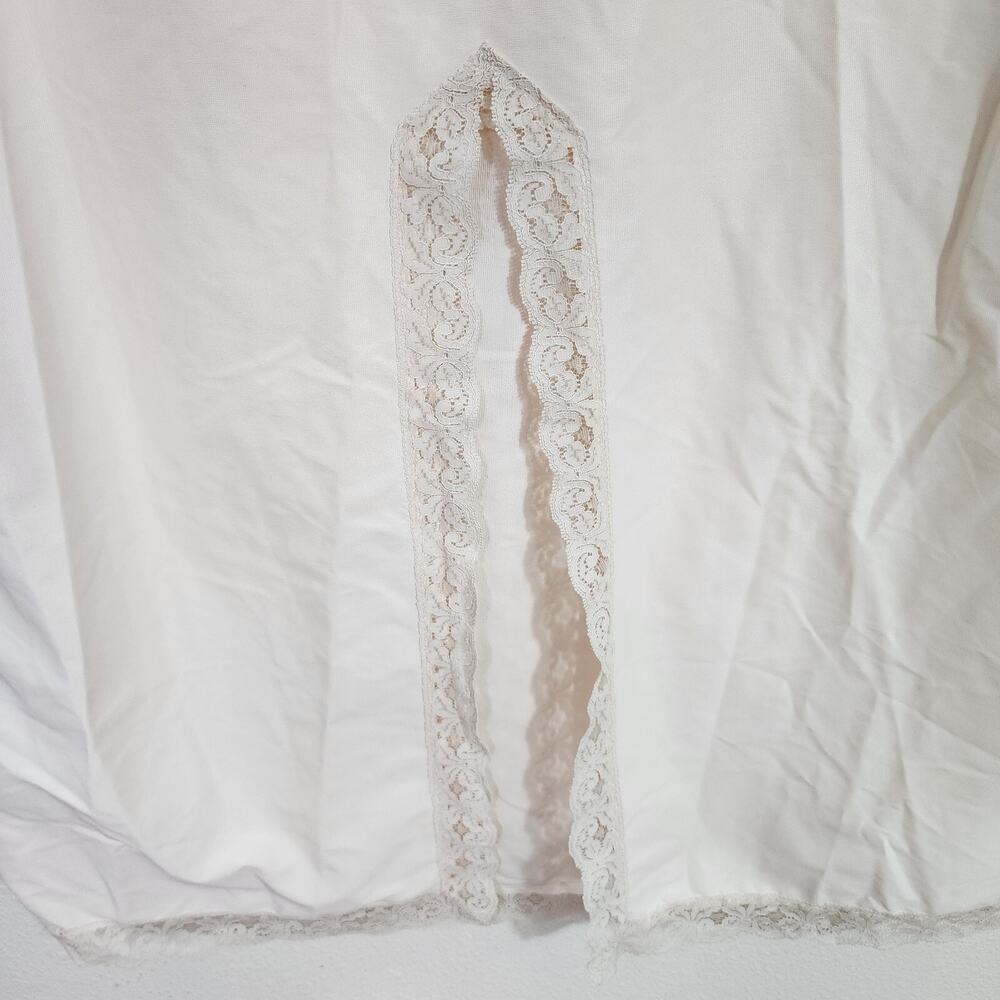 Vintage Kayser Long Slip Beige Nylon Lace Trim 36" long Size Large L USA - Picture 2 of 8
